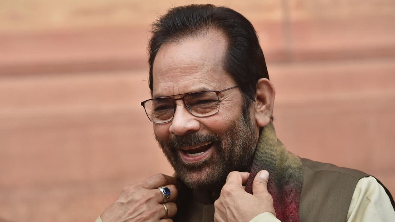 Union minister Mukhtar Abbas Naqvi. Credit: PTI file photo.