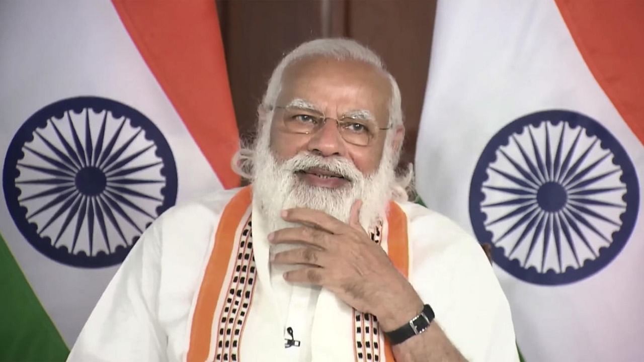 Prime Minister Narendra Modi addresses the India Toy Fair 2021, in New Delhi. Credit: PTI/Official YouTube channel of Narendra Modi.