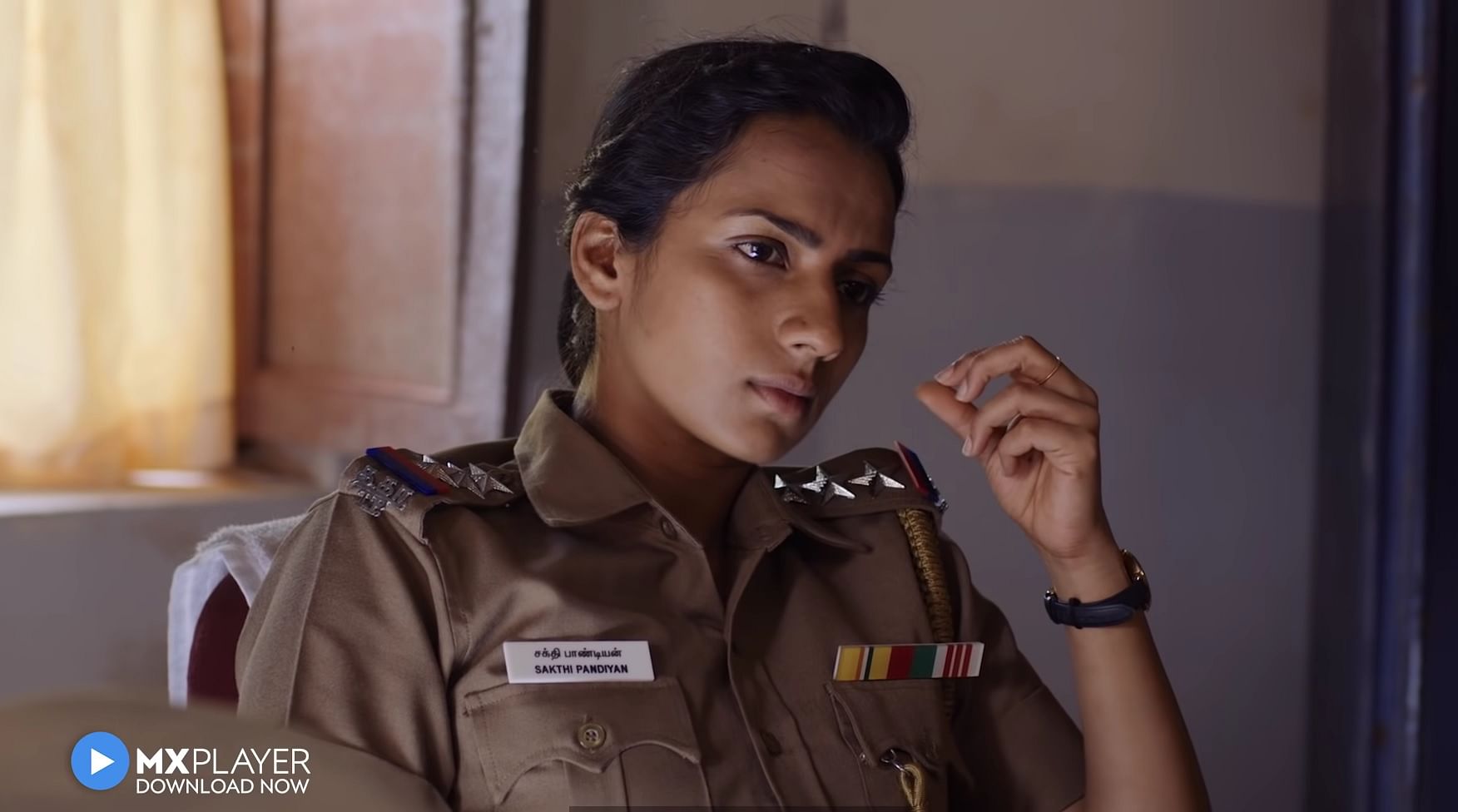 Sruthi Hariharan plays a police inspector in 'Vadham'.