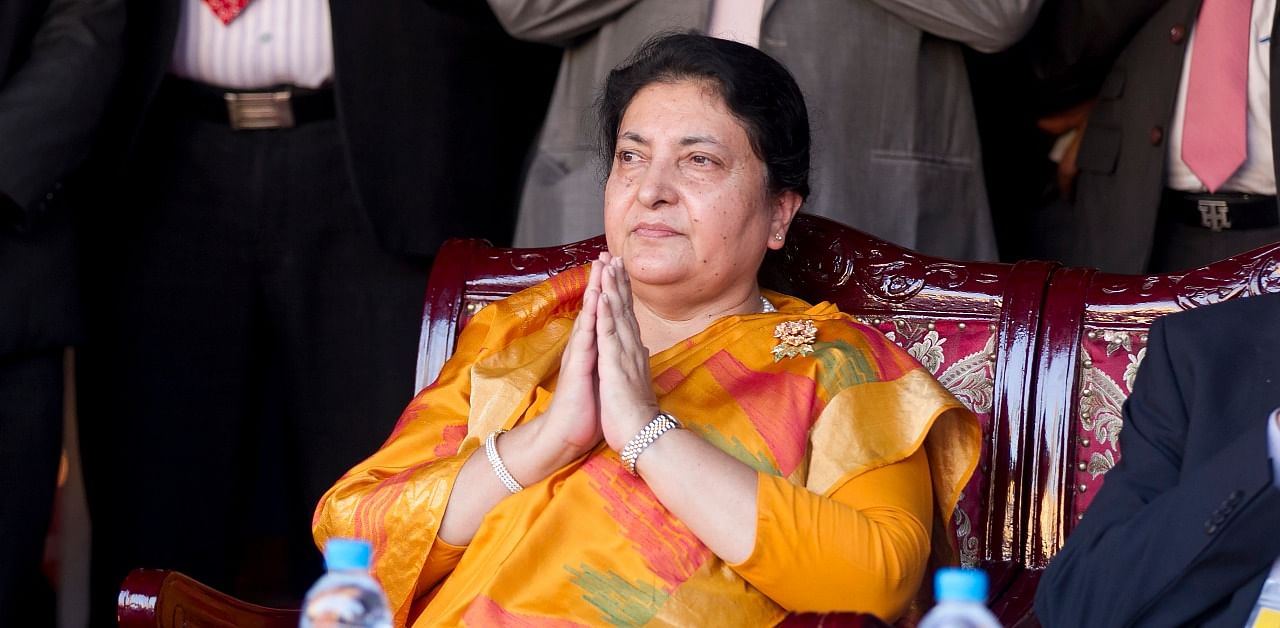 President Bhandari called for the commencement of House on recommendation of Government of Nepal. Credit: AP Photo