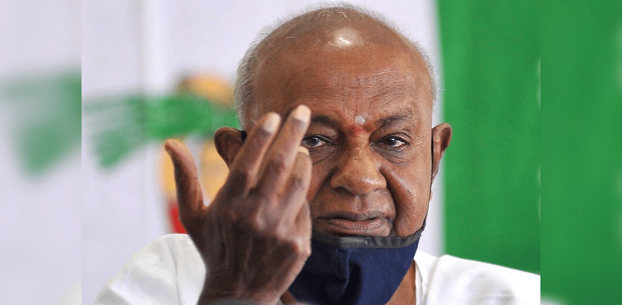 Former Prime Minister and JD(S) supremo HD Deve Gowda. Credit: DH photo.