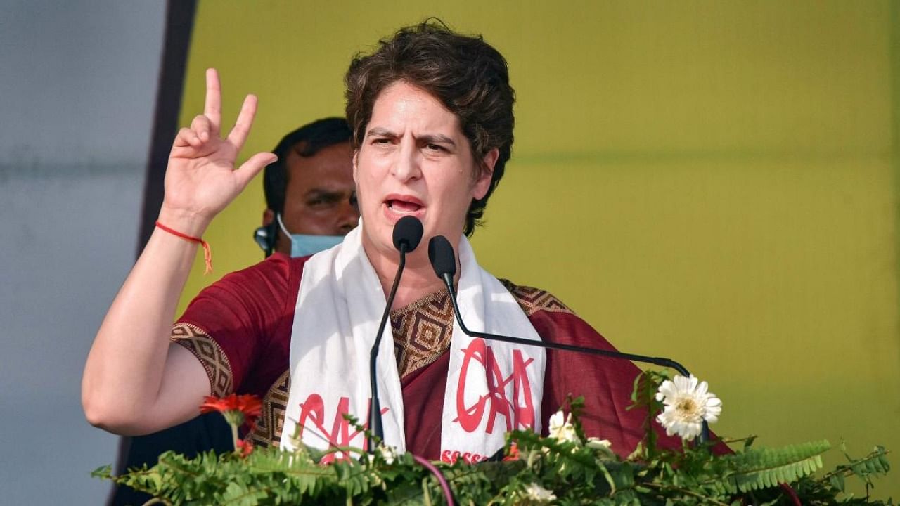 Priyanka Gandhi. Credit: PTI photo.