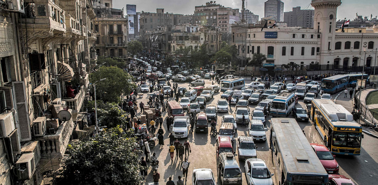 Traffic jam in the central Attaba district of Egypt's capital Cairo. Credit: AFP Photo