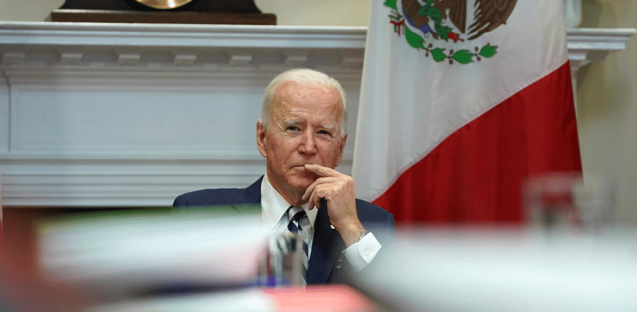 Biden has a virtual meeting with Mexico President Andres Manuel Lopez from the White House in Washington. Credit: Reuters Photo