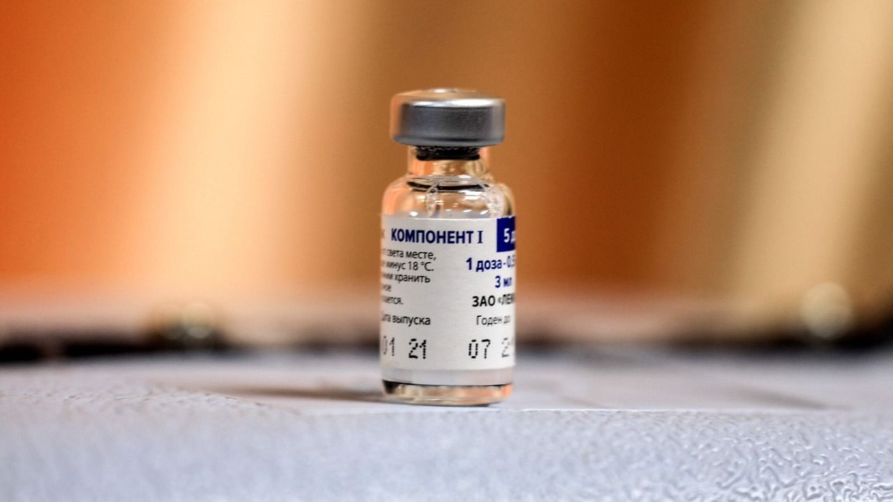 A vial of the Russian Sputnik V coronavirus vaccine. Credit: AFP File Photo