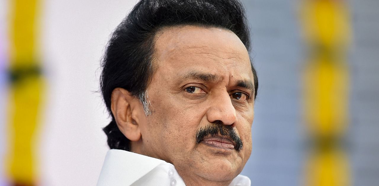 An electoral pact was signed by DMK president M K Stalin and VCK chief Thol Thirumavalavan at the Dravidian party headquarters. Credit: PTI Photo