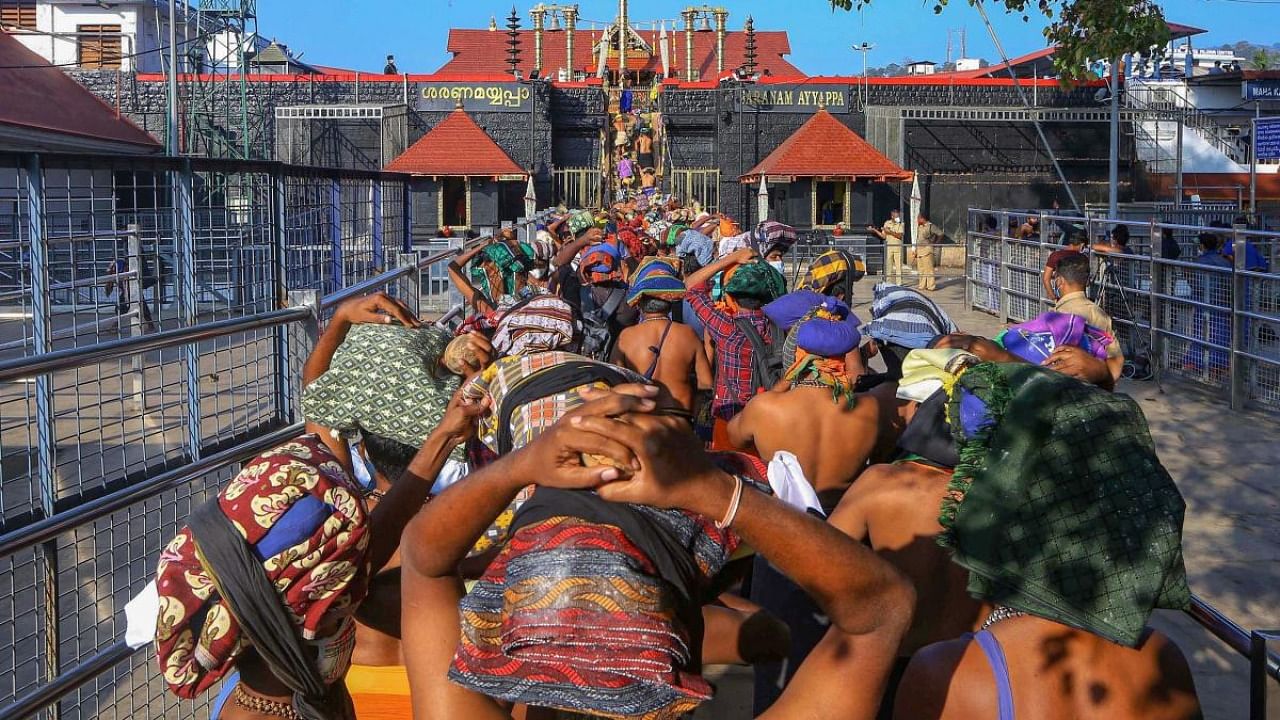 The Sabarimala Ayyappa temple row has again been raked up by the political parties. Credit: PTI file photo.