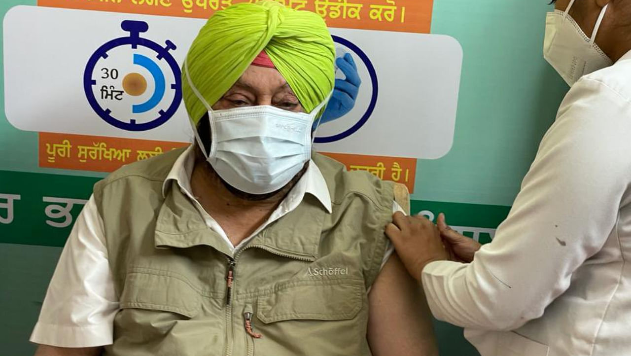 "I got my first shot of Covid-19 vaccine today," tweeted Punjab Chief Minister Amarinder Singh. Credit: Twitter/@capt_amarinder