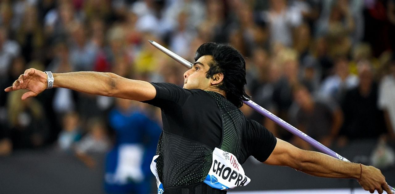 Neeraj Chopra smashed his own national record with a throw of 88.07m. Credit: AP Photo