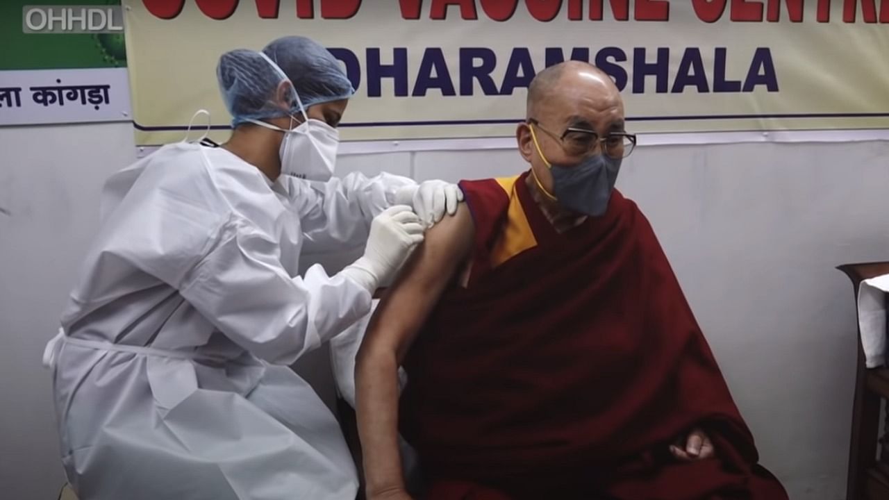 Dalai Lama receives first dose of Covid-19 vaccine. Credit: Youtube/ Dalai Lama