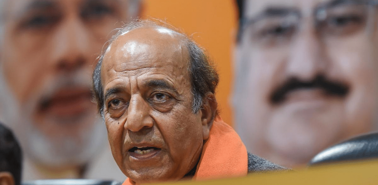 Former Union Minister Dinesh Trivedi speaks with the media after joining BJP in the presence of party President J P Nadda. Credit: PTI photo. 