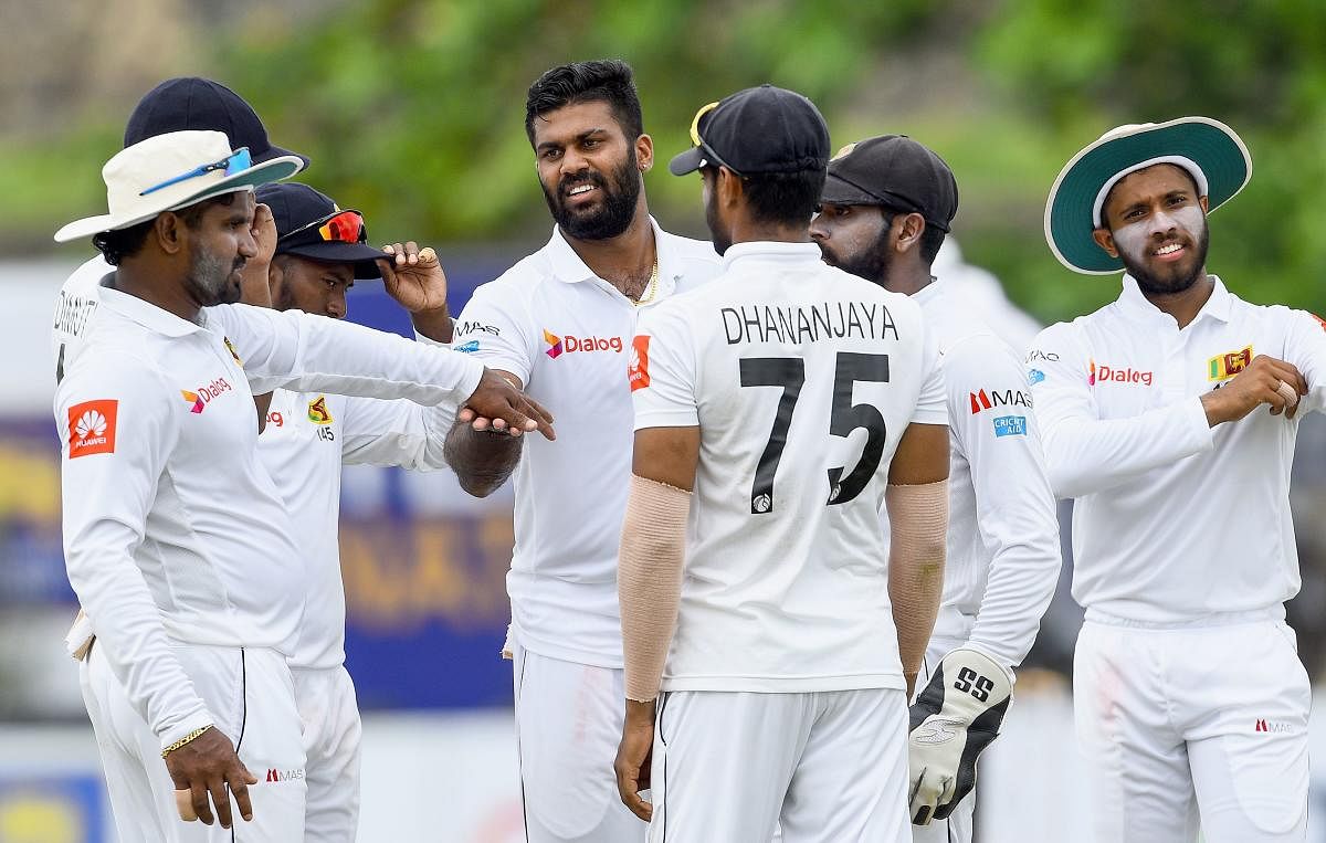 File AFP photo of Sri Lanka Test cricket team. 