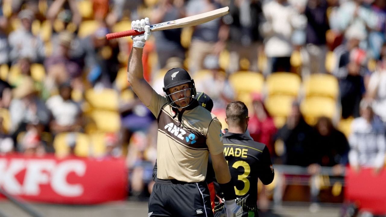 Martin Guptill's fine knock guided the Kiwis to a T20 series win over Australia. Credit: AFP Photo