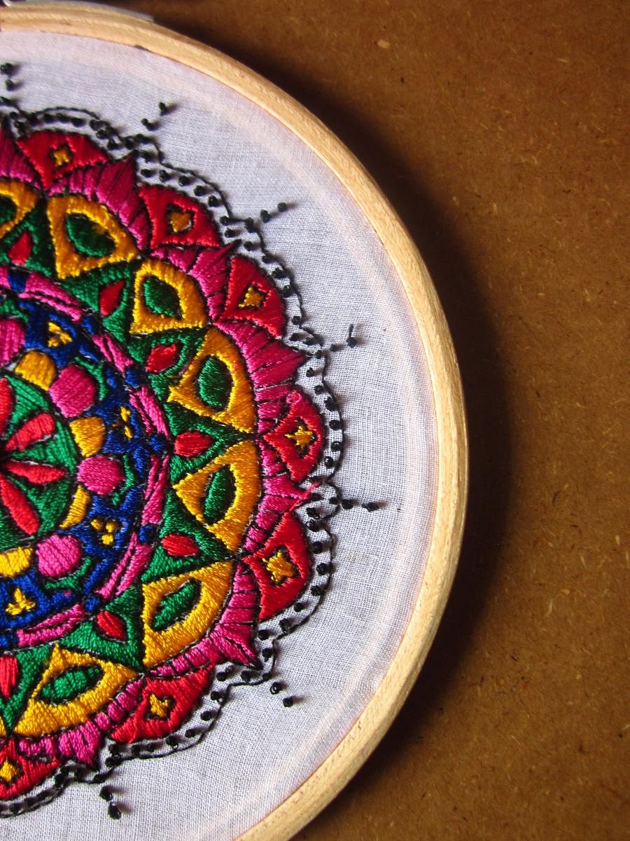 A mandala in cross-stitch. (Pic courtesy: Santoshi Guruju)