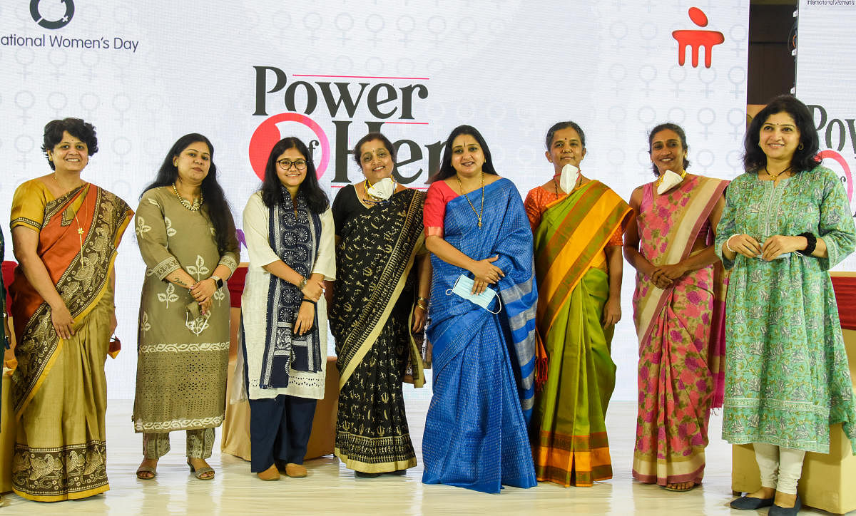 Participants at the ‘Strong Women. Strong World’ event organised by DH-PV and Manipal Hospitals at Sterling Mac Hotel on Saturday. Credit: DH Photo/S K Dinesh