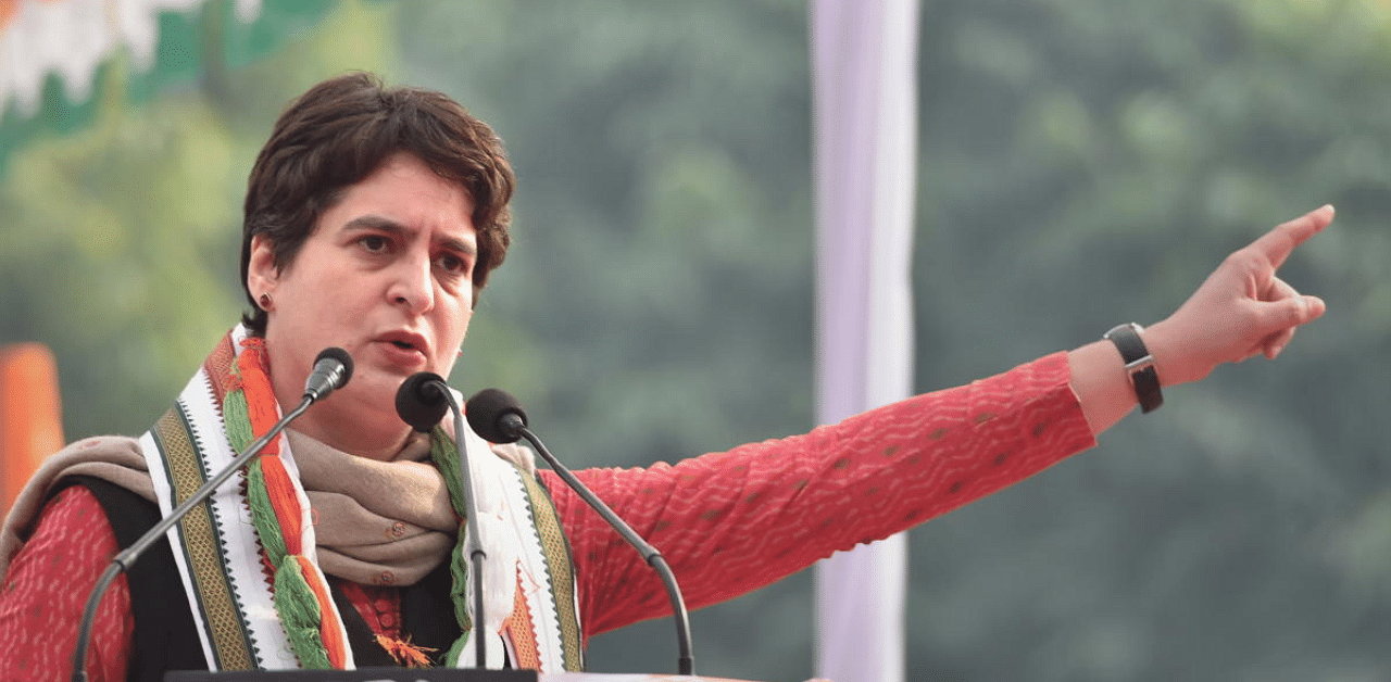 Congress leader Priyanka Gandhi. Credit: PTI photo.