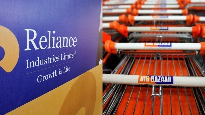Reliance Industries and Big Bazaar logos. Credit: Reuters Photo