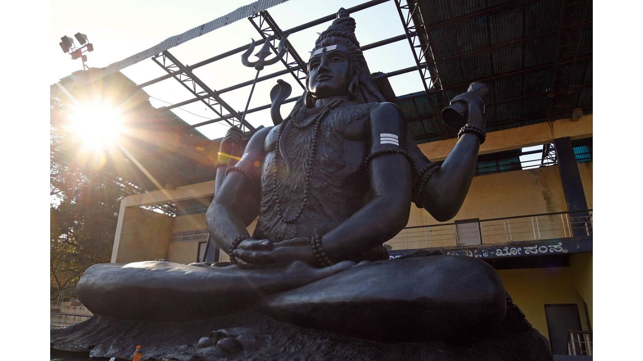 The idol is open to the public on the occasion of Mahashivaratri at Red Field Ground in Wilson Garden from March 8 to 14. Credit: DH Photo/Pushkar V