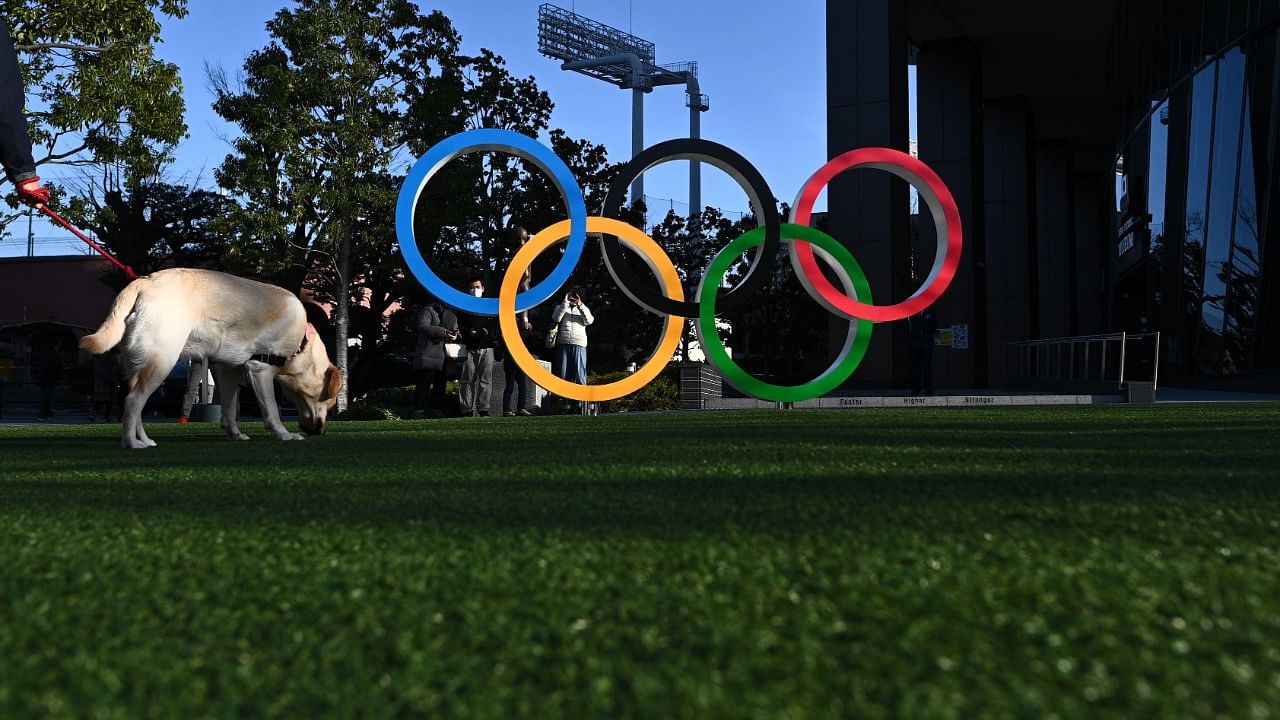 The Olympic Rings outside the Japan Olympic Museum in Tokyo. Credit: AFP Photo