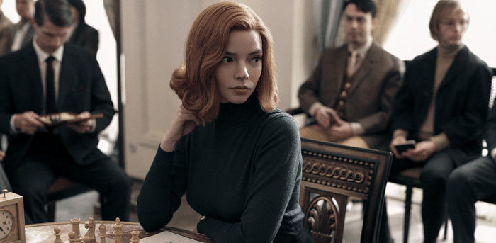 Anya Taylor as Beth Harmon in The Queen's Gambit on Netflix. Credit: Charlie Gray/Netflix © 2020