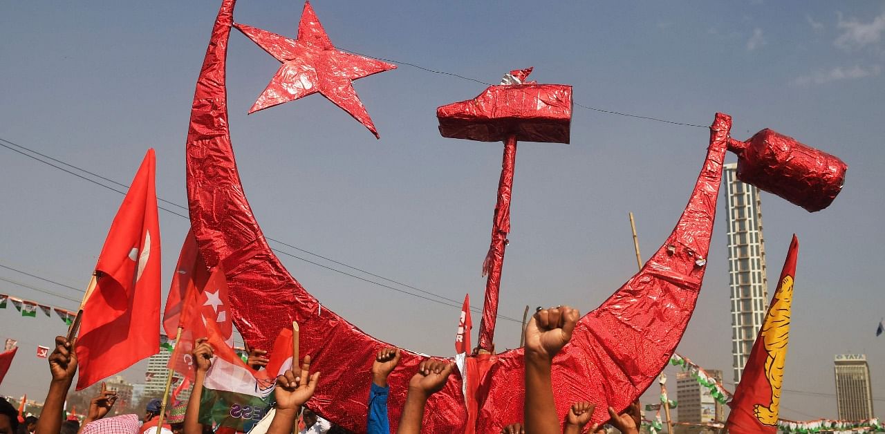 Mukherjee was announced as the Left-Congress-ISF alliance candidate by Left Front chairman Biman Bose. Credit: AFP Photo