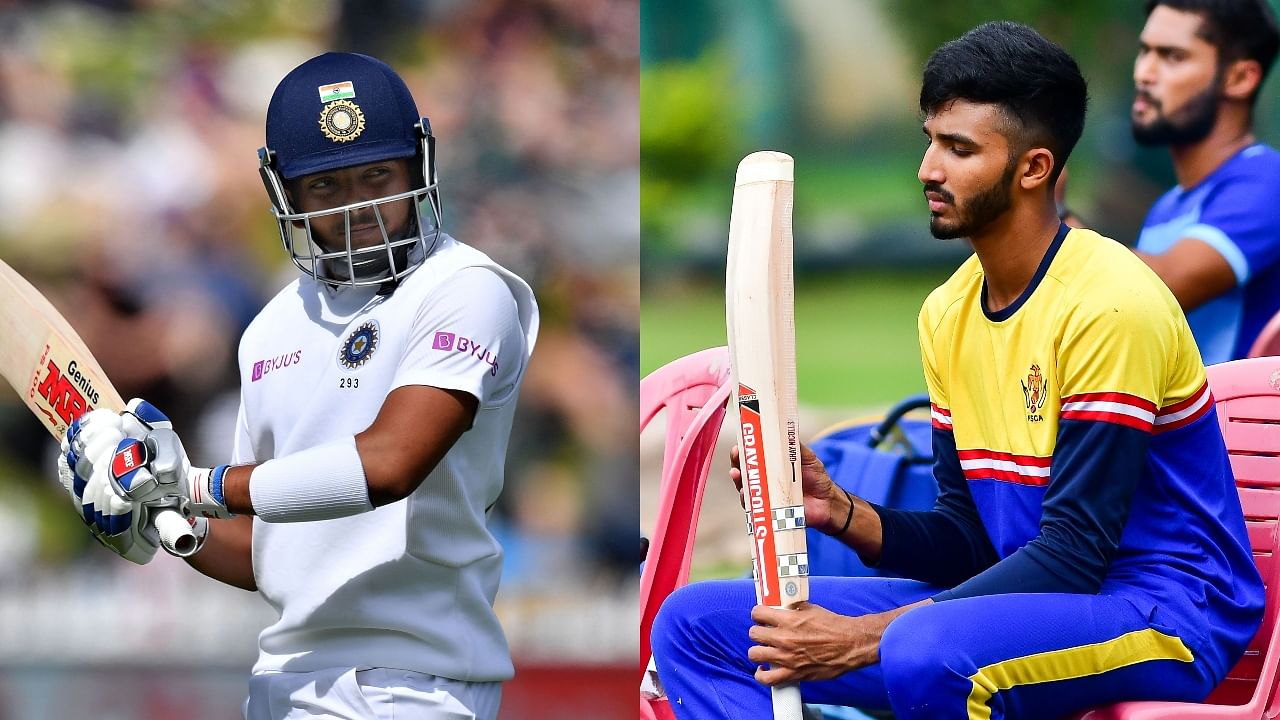 Mumbai skipper Prithvi Shaw (L) and Karnataka batsman Devdutt Padikkal. Credit: AFP and DH File Photo