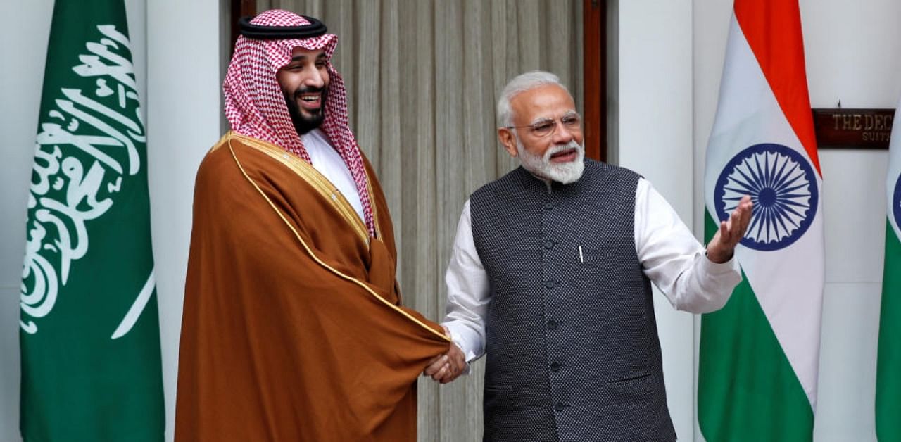 Prime Minister Narendra Modi and Saudi Crown Prince Mohammed bin Salman. Credit: Reuters Photo