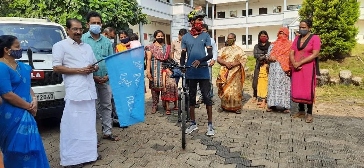 Manu started his journey from Kannur in Kerala and reached Bengaluru after a week-long journey on March 7.