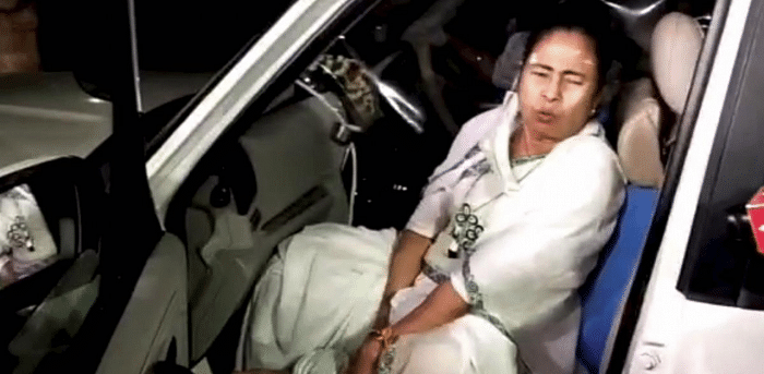 West Bengal Chief Minister Mamata Banerjee injured during her campaign trial at Nandigram in Purba Medinipur. Credit: PTI Photo