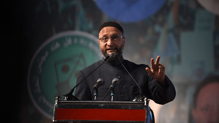 All India Majlis-e-Ittehadul Muslimeen (AIMIM) party, Asaduddin Owaisi. Credit: AFP Photo