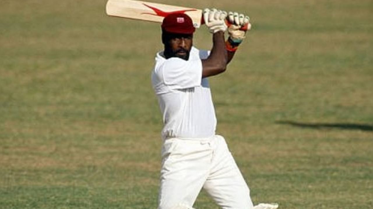 Sir Vivian Richards in action on the field. Credit: Twitter/@windiescricket