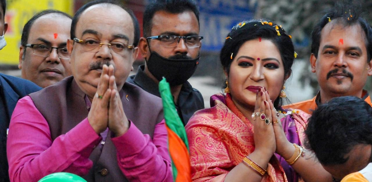 Sovan Chatterjee (L) with his close associate Baishakhi Banerjee. Credit: PTI Photo