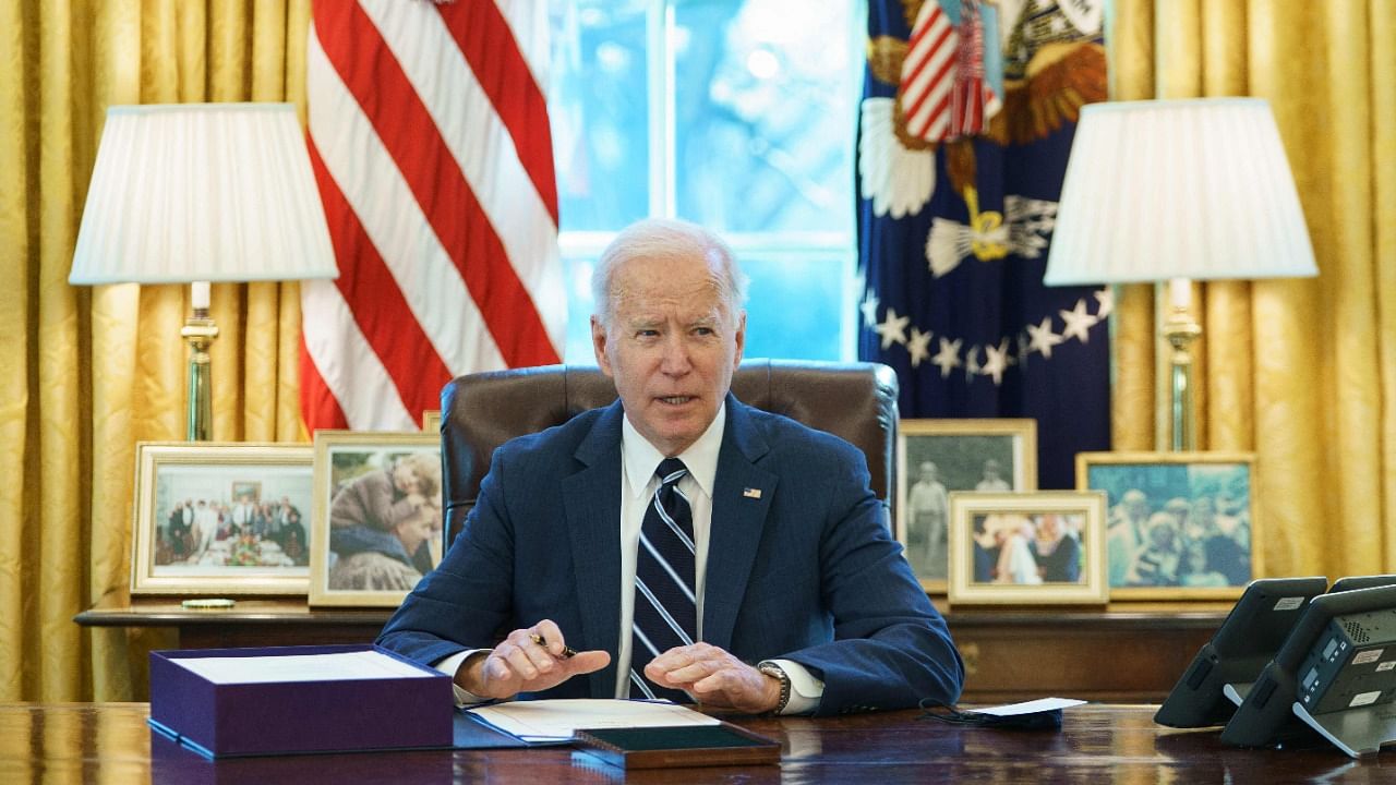 Joe Biden signed the $1.9 trillion economic stimulus bill after getting congressional approval from the Democratic-led US House of Representatives. Credit: AFP Photo