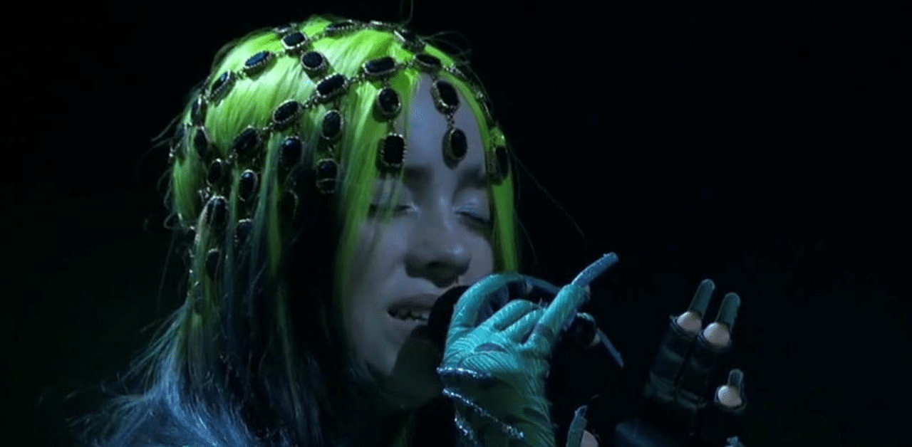 Billie Eilish performing at the Grammys 2021. Credit: Reuters Photo
