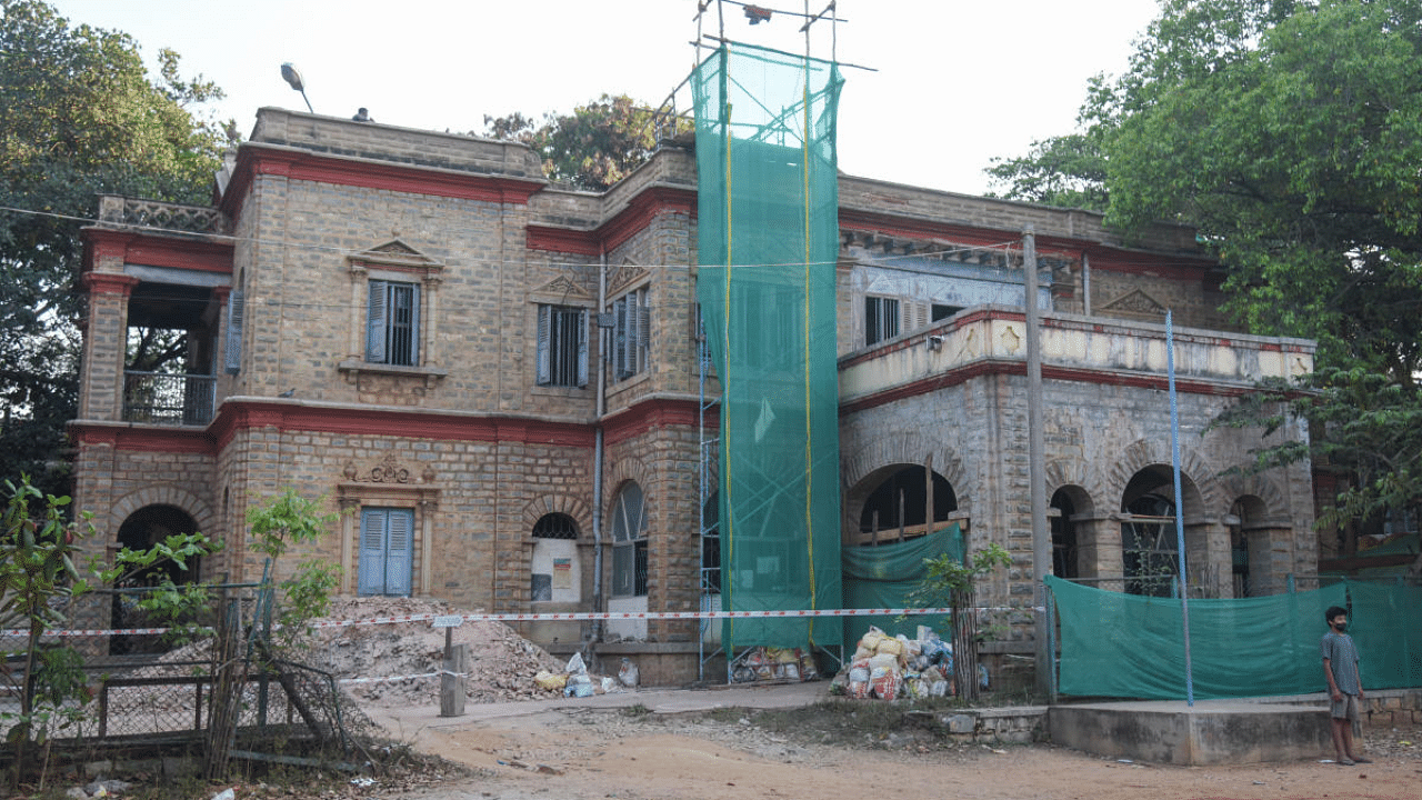 The HVN Bungalow in Malleswaram is being restored since November. Credit: DH Photo