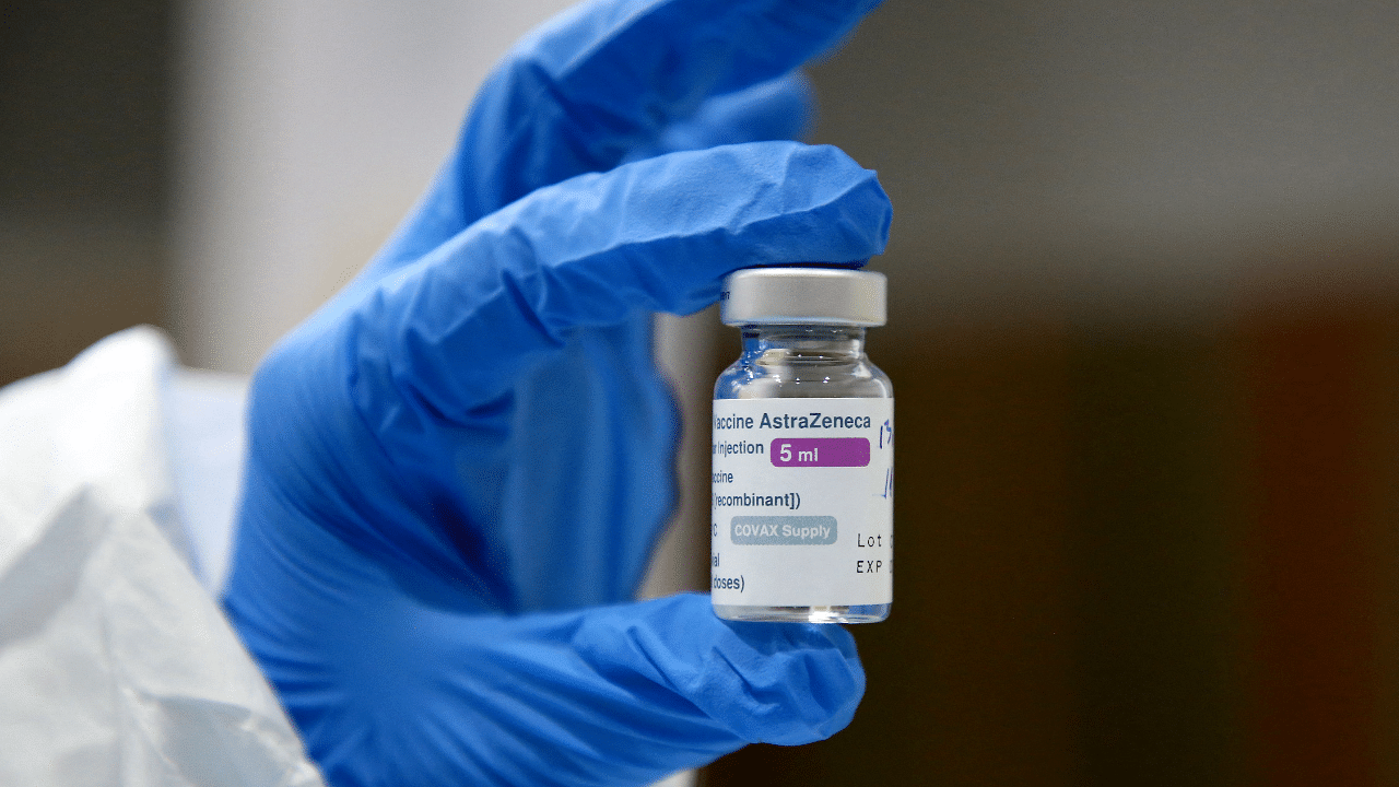 A medical worker holds a vial of the AstraZeneca Covid-19. Credit: AFP Photo