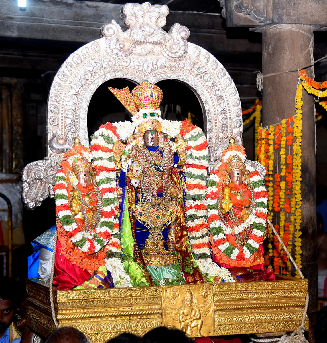 Idol of Cheluvarayaswamy at Melukote during Rajamudi Utsava in Mandya district. DH FILE PHOTO