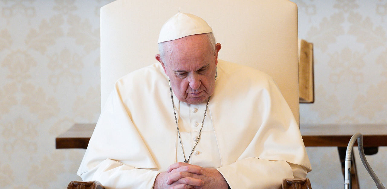 Pope Francis attends the weekly general audience at the library of the Apostolic Palace. Credit: Reuters Photo