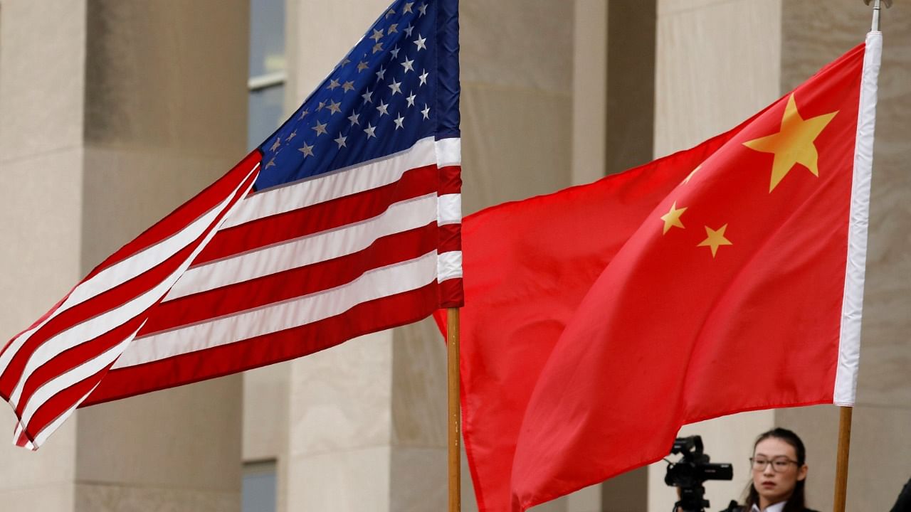 The flags of the United States and China. Credit: Reuters File Photo