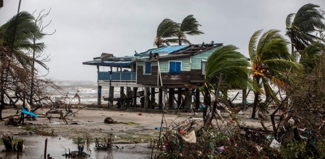 A destroyed house is pictured after the passage of Hurricane Iota in Bilwi, Nicaragua. Credit: AFP Photo