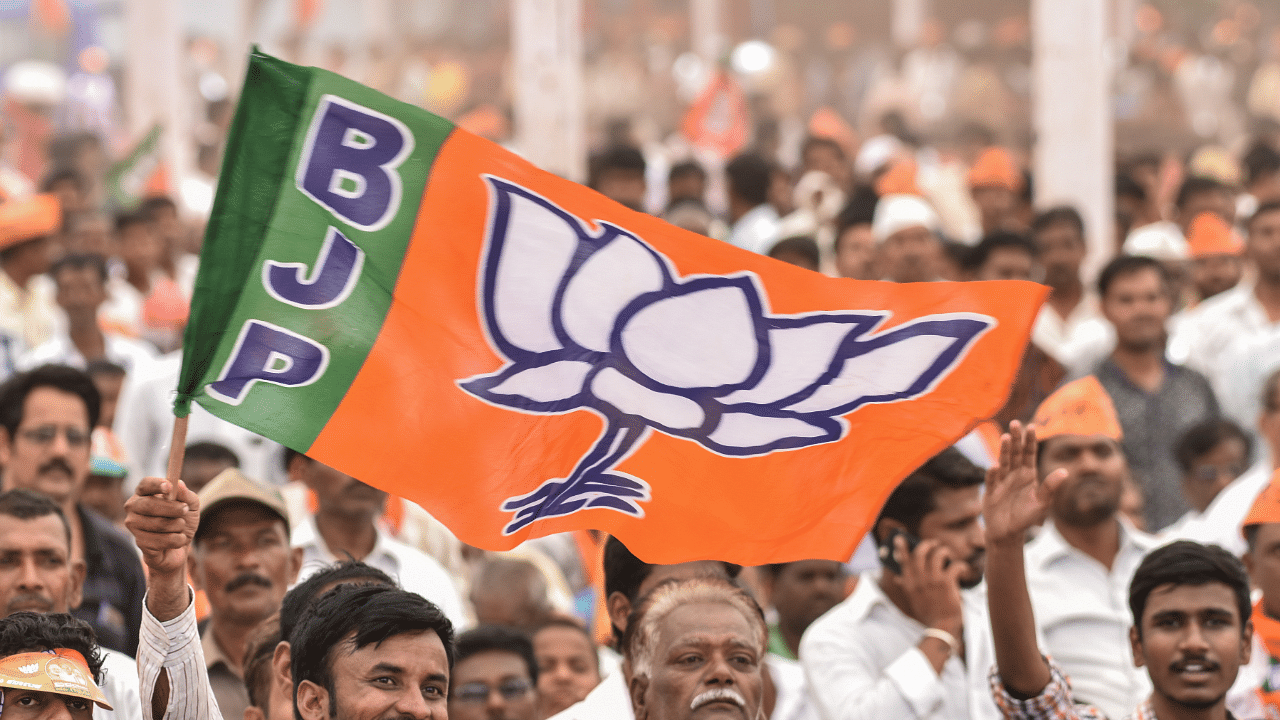 BJP flag. Credit: DH Photo