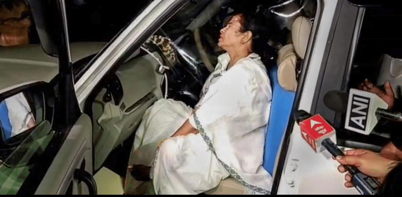 Mamata Banerjee injured in Nandigram. Credit: PTI Photo