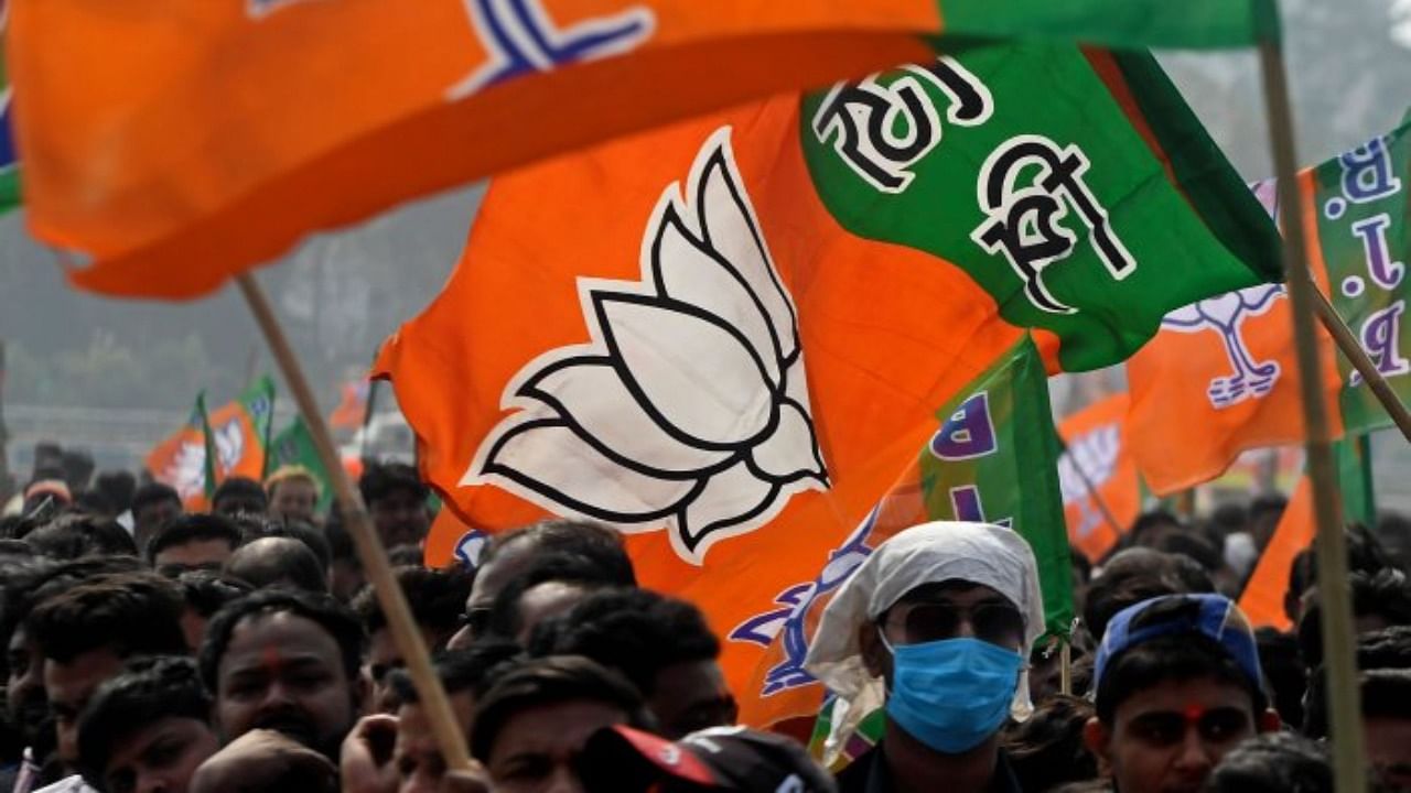 Veteran TMC MP Sisir Adhikari — father of BJP heavyweight Suvendu Adhikari — joined the BJP. Credit: AFP File Photo