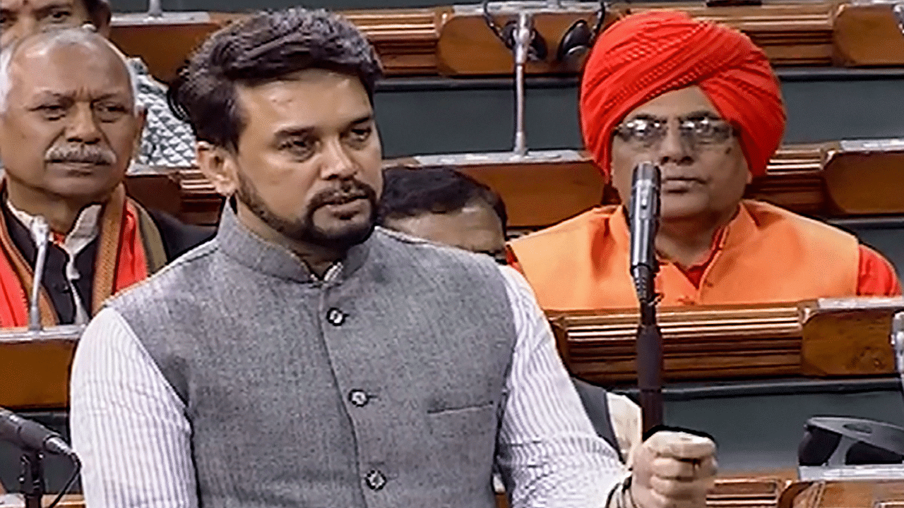 Minister of State for Finance and Corporate Affairs Anurag Singh Thakur. Credit: PTI Photo