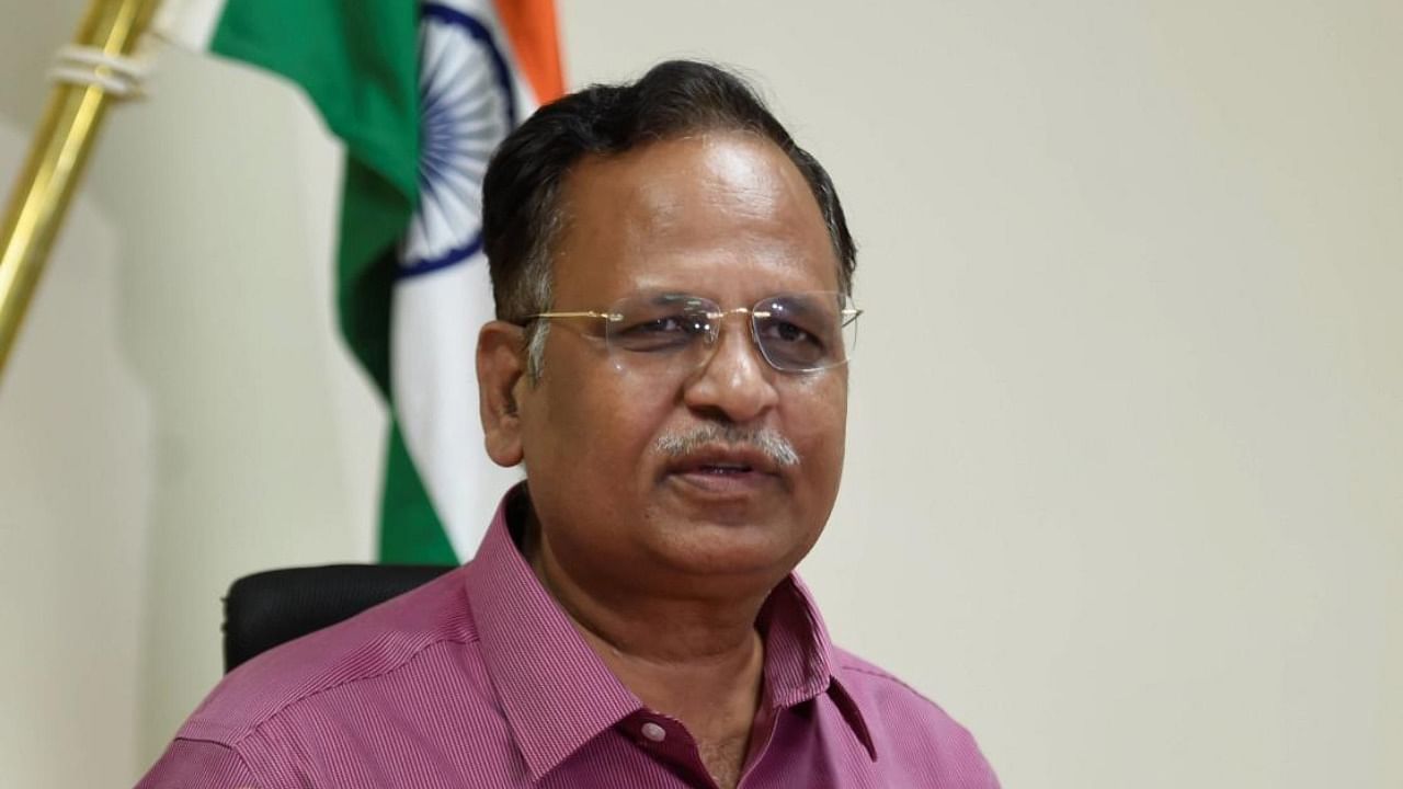 Delhi Health Minister and AAP leader Satyendar Kumar Jain. Credit: PTI file photo.