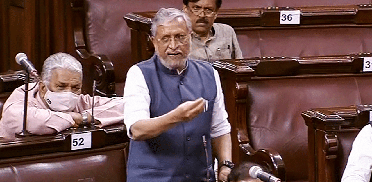 BJP MP Sushil Kumar Modi said he had given a Zero Hour mention seeking HM Deshmukh's dismissal. Credit: PTI Photo