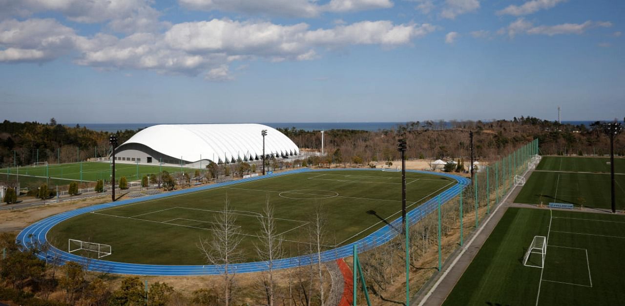 View of J-Village training center where torch relay of the Tokyo 2020 Olympic Games is set to begin in Naraha. Credit: Reuters Photo