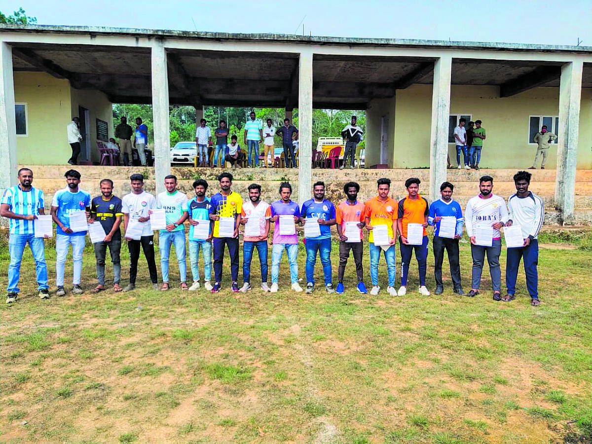 The tie-sheet of the Football League was released in Madikeri.