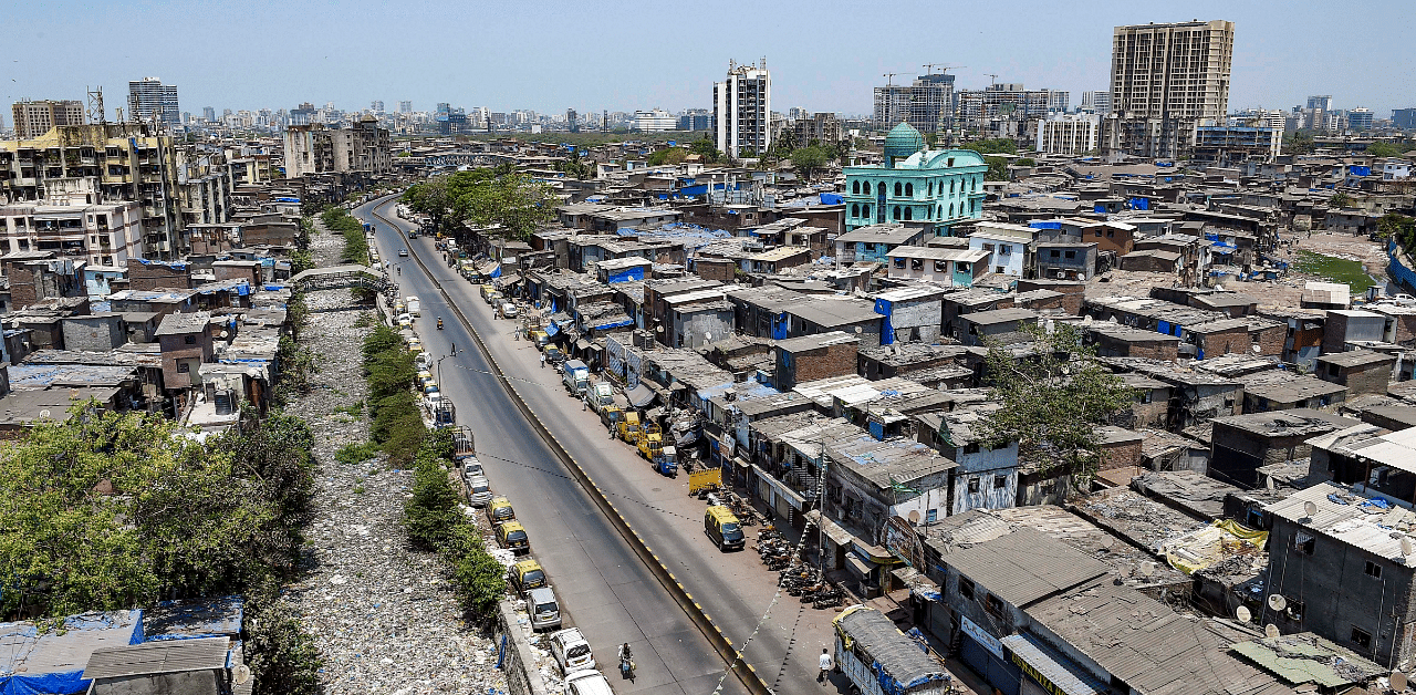 A view of deserted roads near Dharavi during a nationwide lockdown in the wake of coronavirus pandemic, in Mumbai. Credit: PTI Photo