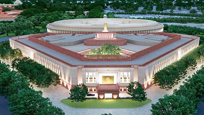 A proposed model of the new Parliament in the Central Vista project. Credit: PTI File Photo